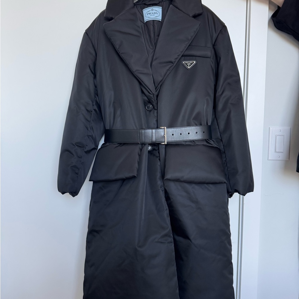 Prada Women's Black Belted Puffer Jacket